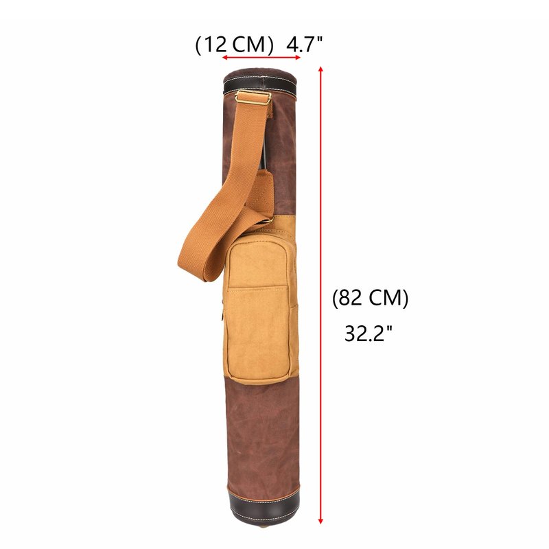 TOURBON Canvas Leather Golf Carry Bag Driving Range Mini Course Training Practice Golf Club Case