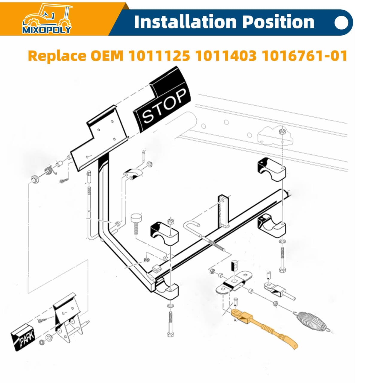 Mixopoly Golf Cart Brake Cable Kit for Club Car DS 1981-1999, Passenger and Driver Side Brake Cables, Replace OEM 1011125 1011403 1016761-01