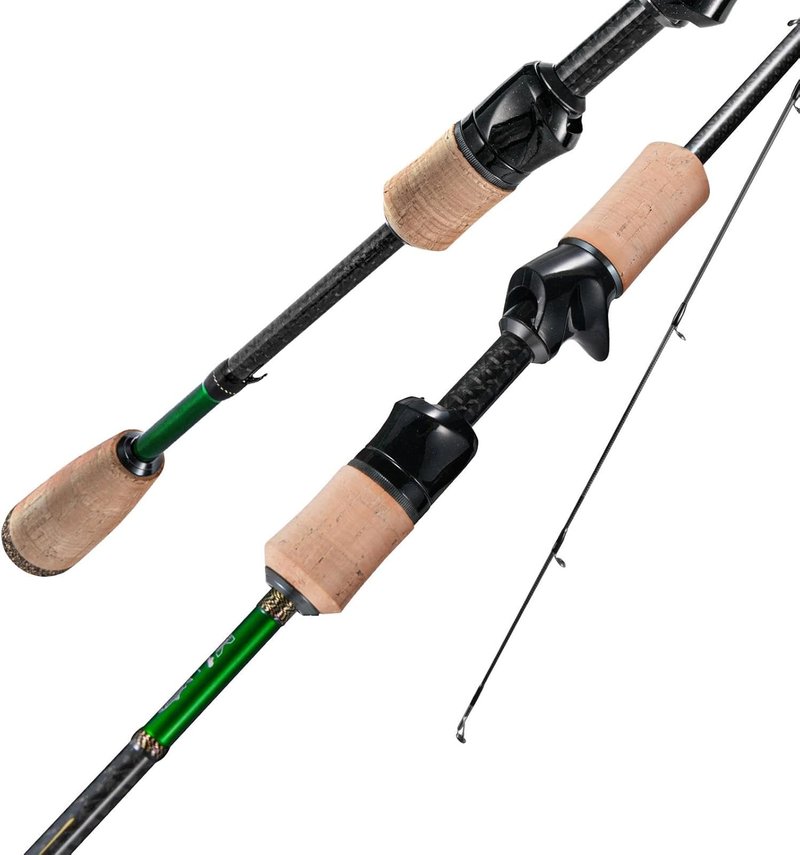 Ultralight Fishing Rod - HANDING M1 BFS 2-Piece Spinning & Baitcaster | 30T Carbon Fiber, AA Cork Handle, Perfect for Trout & Panfish