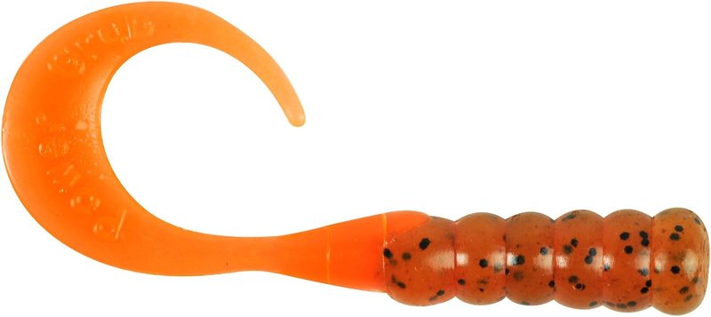 Berkley PowerBait Ribbontail Grubs - Pumpkinseed & Fluorescent Orange | 3" (15 Count)