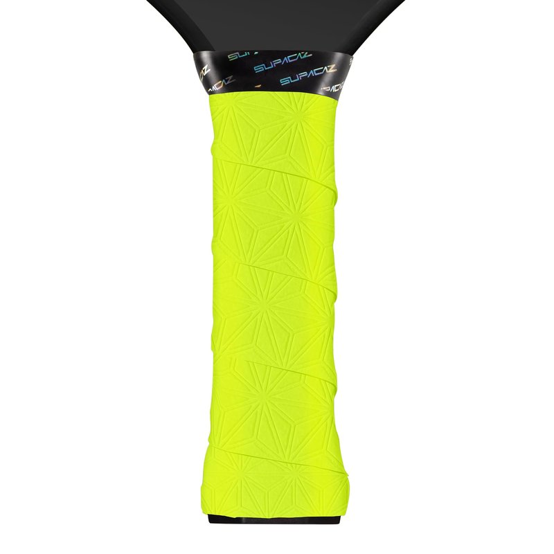 Supacaz SupaSuave Neon Yellow Pickleball Overgrip - Tacky Pickleball Paddle Grip Tape Wrap - Pickle Ball Anti-Sweat Overwrap - 3pk
