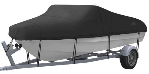 NEXCOVER Trailerable Boat Cover, Length: 16’-18.5’ Beam Width: up to 94”, Waterproof Heavy Duty Cover, Fits V-Hull, TRI-Hull, Runabout, Pro-Style, Bass Boat, Storage Bag & Tightening Straps Included.