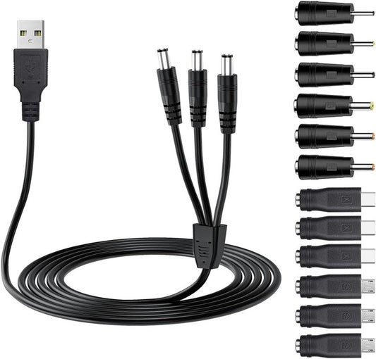 Universal Dog Shock Collar Charger Cable - 12-in-1 USB Charging Cord for Training Systems | Compatible with Bousnic, Mini Educator, Patpet