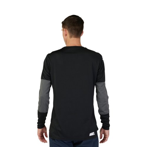 Fox Racing Defend LS Mountain Bike Jersey, Black FOXHEAD, Small