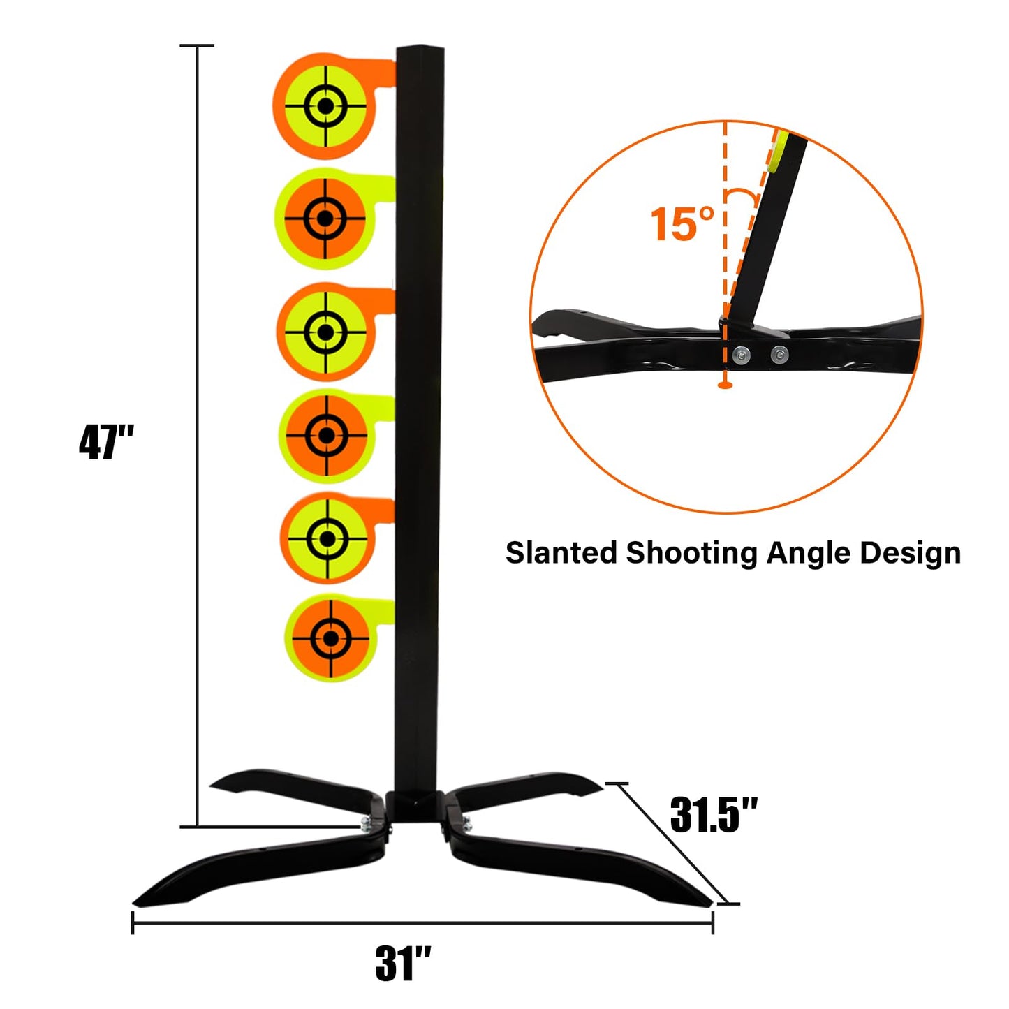 Highwild AR500 Dueling Tree Target Kit - 6" x 3/8" Reactive Shooting Targets with Six Steel Paddles and Stand for Shooting Practice and Competition