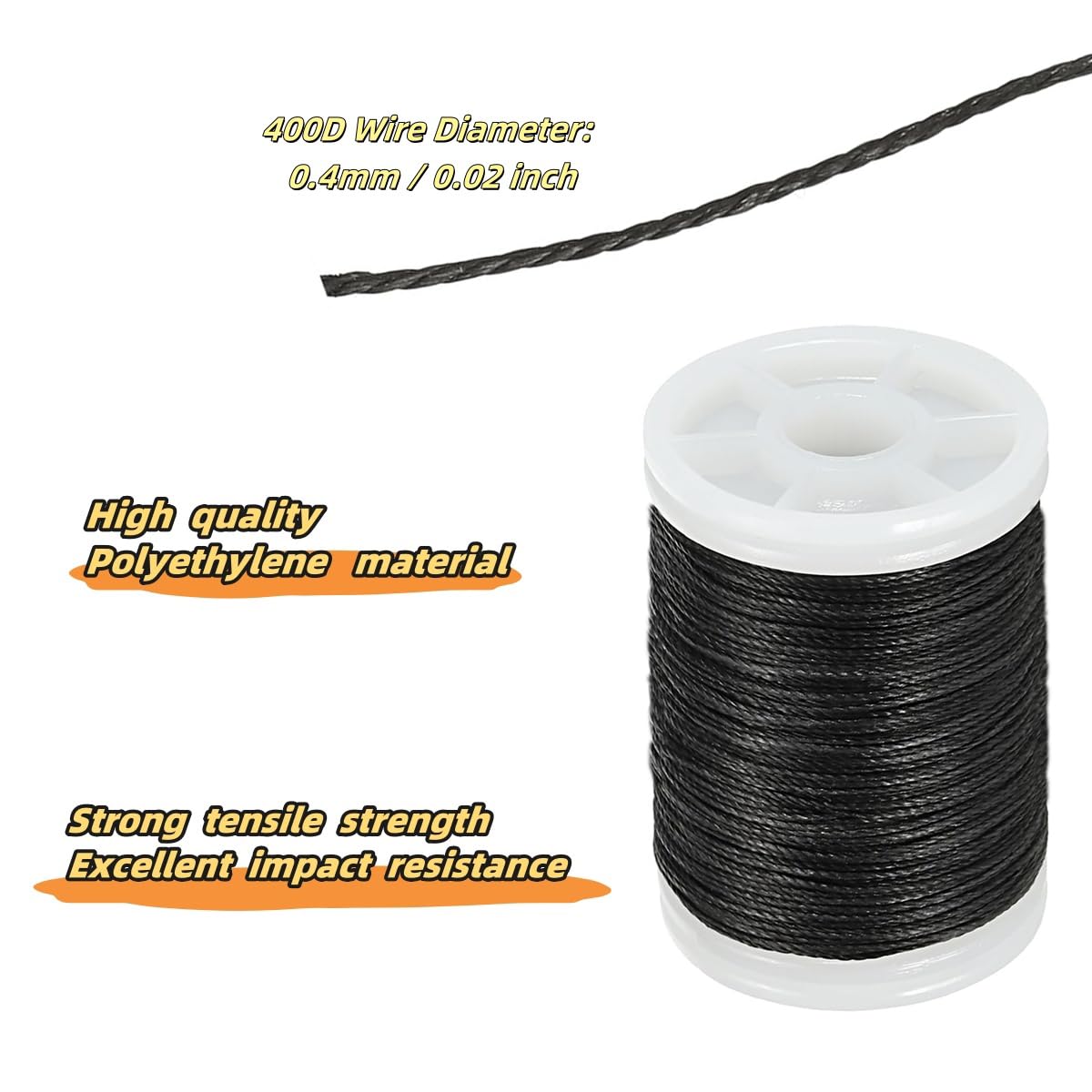 arrccholiy Archery Bow String Serving Thread 120yard(110m) for Compound Recurve Bow Tying Peep Sights Nocks, Black