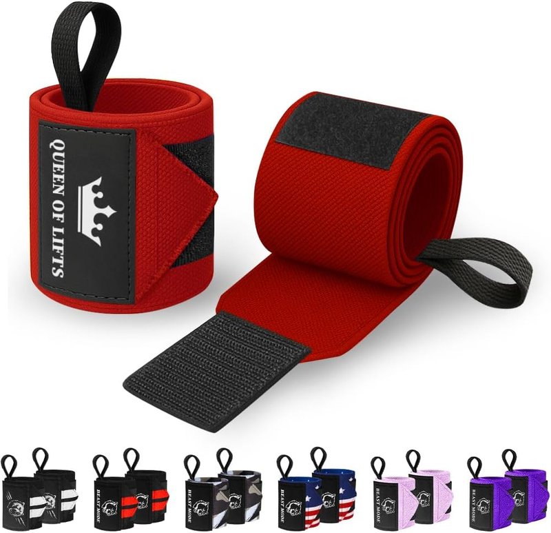 TECEUM Weightlifting Wrist Wraps - Heavy Duty 18" & 12" Workout Braces for Powerlifting & Strength Training