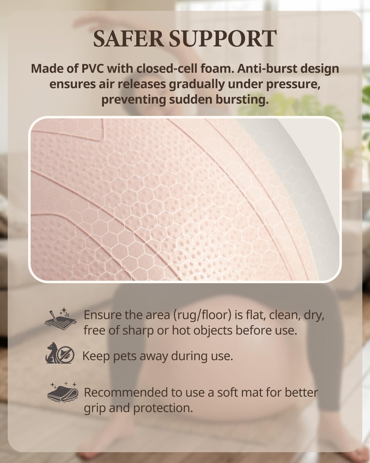 Trideer Pregnancy Birthing Ball - Extra Thick 1.7mm Yoga Ball for Maternity & Labor | 1000LB Anti-Burst Non-Slip Stability