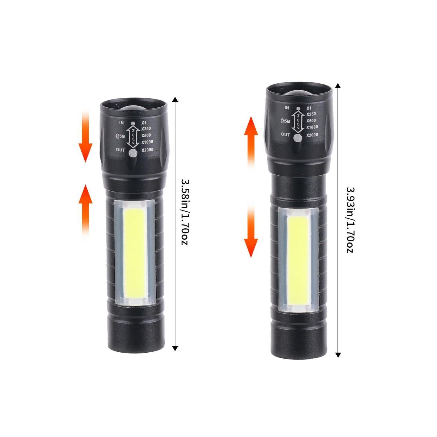 Hilngav 5 Pack Mini Small Pocket LED Flashlight USB Rechargeable High Lumens Bright Powerful EDC Flash Lights - Aluminum Handheld Flashlight Bulk for Kids, Portable Camping Christmas Gifts