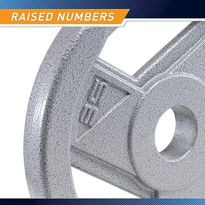Marcy Classic 2" Cast Iron Olympic Grip Plates for Strength Training and Weightlifting