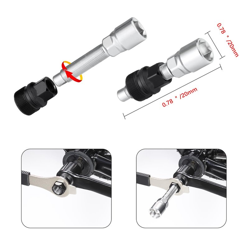 KREMORV Bicycle Crank Extractor Bike Bottom Bracket Removal Tool with 16mm Spanner Repair Tools Kit Compatible with Shimano Octalink ISIS BSA SRAM