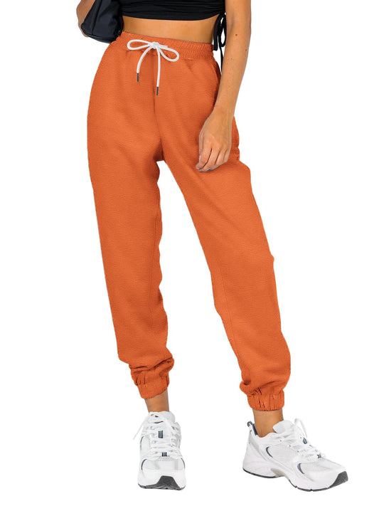 ATHMILE Women's Cinch Bottom Sweatpants High Waisted Athletic Joggers Halloween Clothes Thanksgiving Outfit Orange