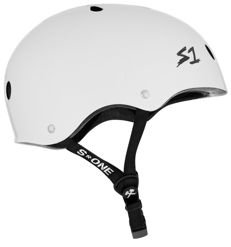 S1 Mega Lifer Helmet for Skateboarding, BMX, and Roller Skating - Extra-Large Fit for Bigger Heads - EPS Fusion Foam, CPSC & ASTM Certified - White Gloss Large (24")