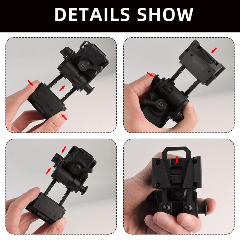 JOAXOR Tactical Helmet Night Vision Goggles Mount L4G24 NVG Mount for PVS 15/18 GPNVG18 (Black)
