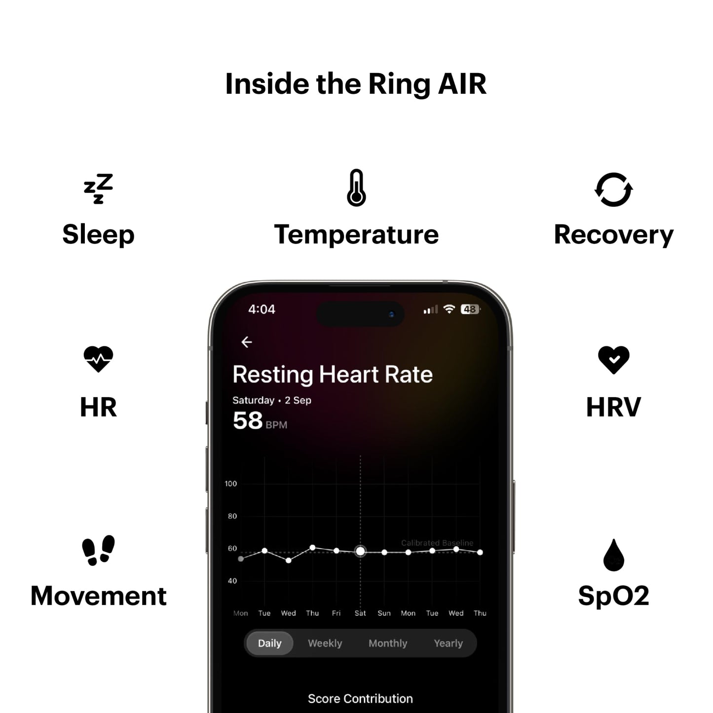 Ultrahuman Ring AIR- Sleep-Tracking, Movement & Recovery,HRV, 6 Days Battery Life with Lifetime Free Subscription (Space Silver, 14)