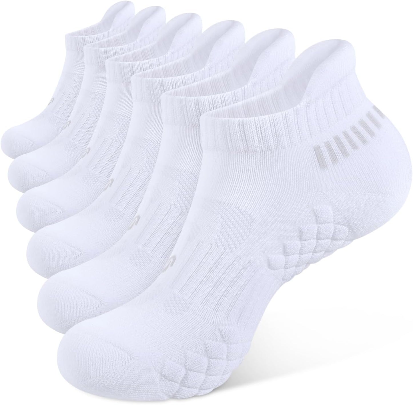 Men’s Running Socks - Cushioned Ankle Athletic Socks | Breathable Cotton, 6 Pairs
