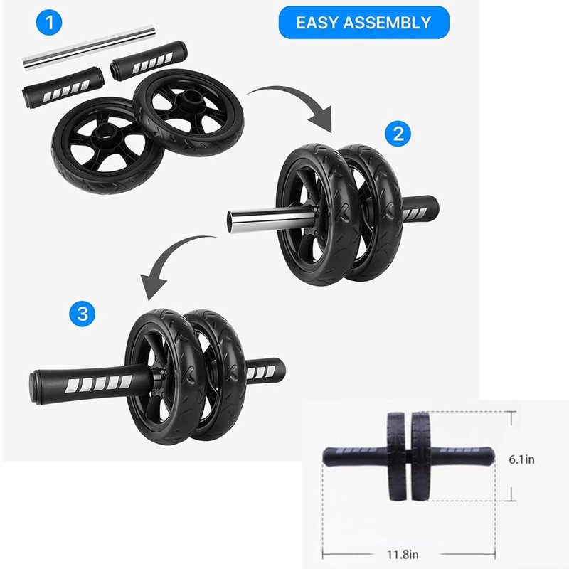 Ab Roller Wheel, Abdominal Wheel for Abdominal Exercise Machine, Arespark Home Gym Equipment for Core Workout, No Noise Ab Roller Exercise Equipment with Knee Mat and Foam Handle (5-black)