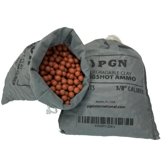 (9000 Pieces) PGN Biodegradable Clay Slingshot Ammo - 3/8" Inch (0.375" Caliber) - Straight & Precise Practice Slingshot Ammo - Non-Toxic Pocket Slingshot Ammo