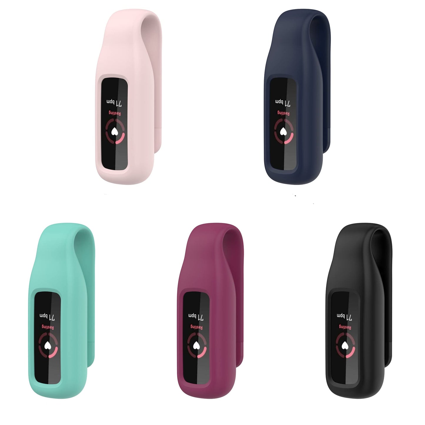 FitTurn Clip for Fitbit Luxe Clip Holder Case Replacement Soft Silicone Strap Accessories for Luxe Clip Case Accessory (5Pack)
