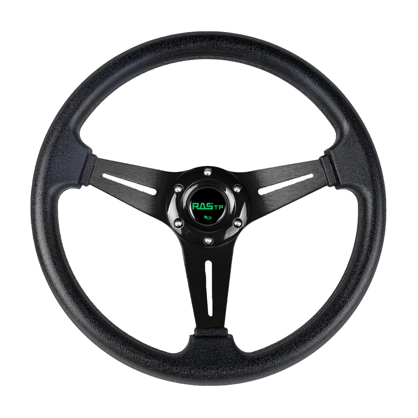 RASTP 13.8'' Golf Cart Steering Wheel for Club Car DS and Club Car DS Precedent EZGO Yamaha Golf Carts(Black)