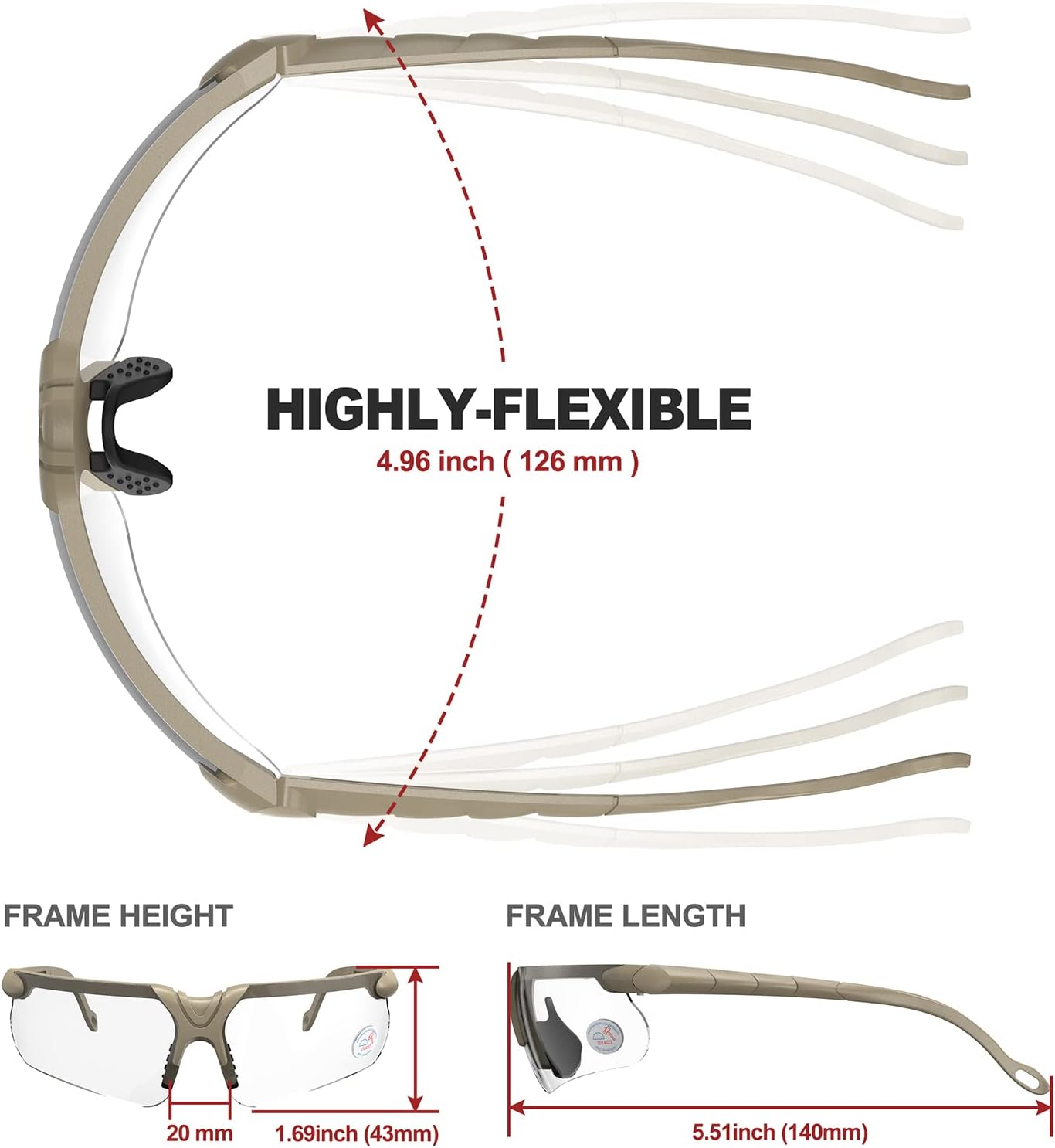 Shooting Glasses - Anti-Fog Safety Glasses for Adults | Includes Case