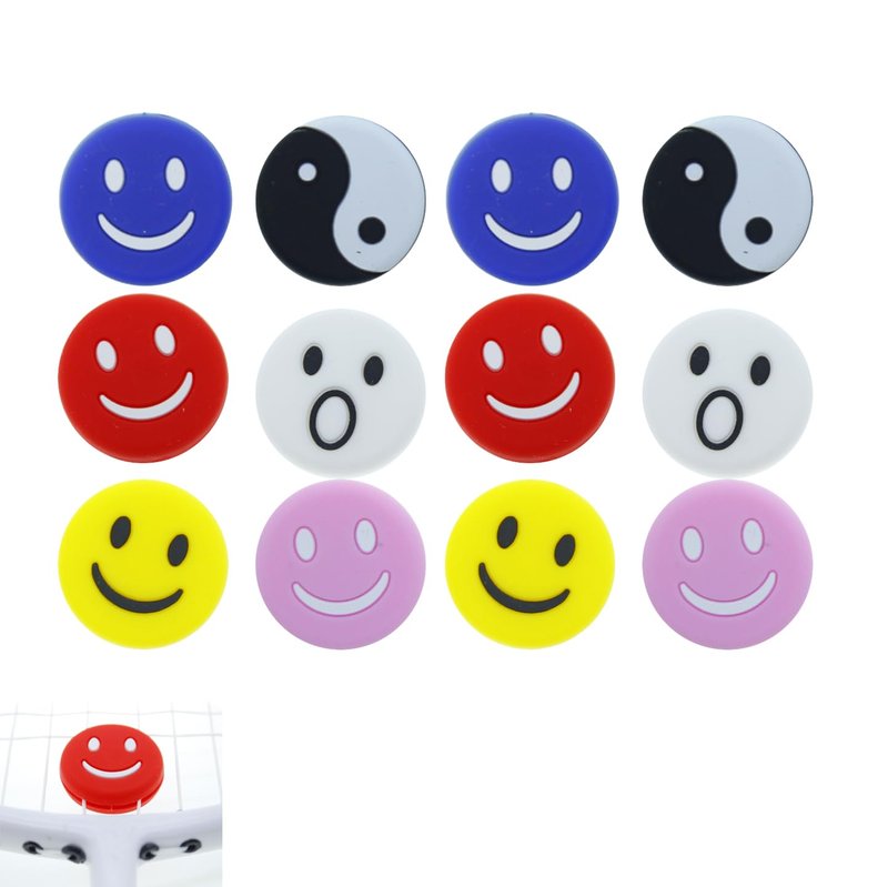 QKNUJAS 12PCS Tennis Vibration Racquet Dampeners with 6 Colors,Racket String Shock Absorber, Silicone Dampener Tennis Racquets,Cute Tennis Supplies