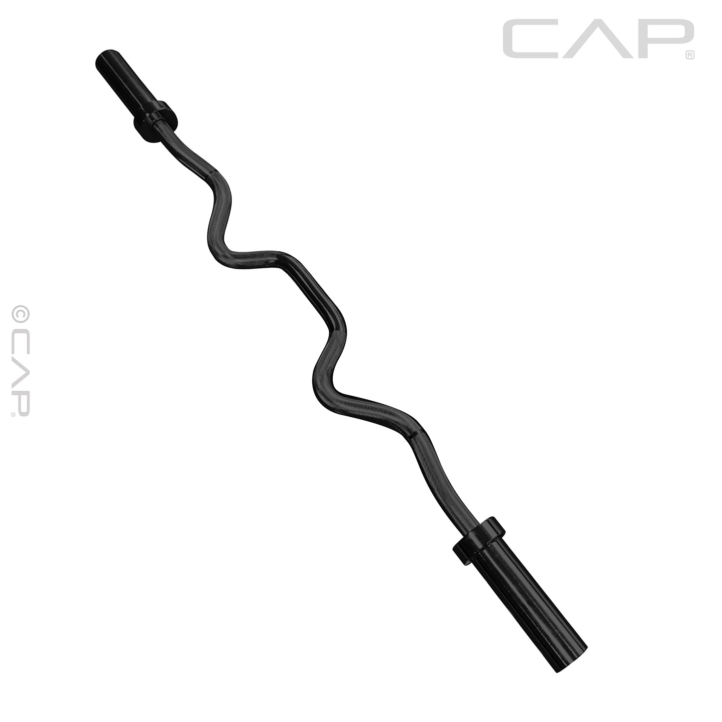 CAP Barbell Solid Olympic Super Curl Bar, Bronze Bushings, Black