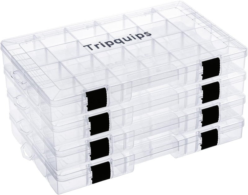 3600 Tackle Trays - Plastic Fishing Tackle Storage Organizer with Removable Dividers | 2 Pack/4 Pack Options