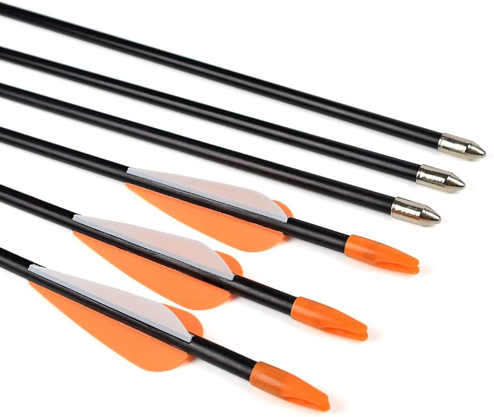 Fiberglass Archery Arrows - Target Shooting Practice | 24-30 Inch for Youth & Beginners