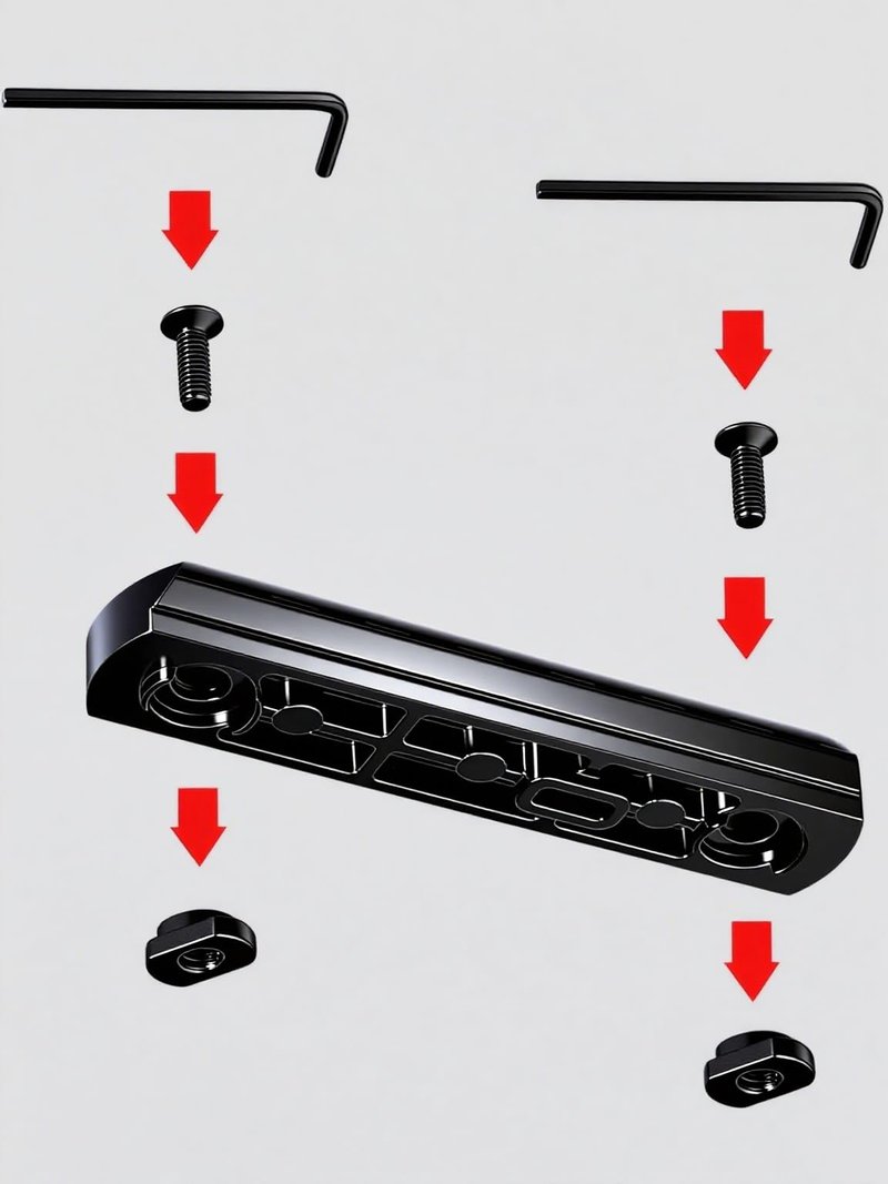 Wipboten Rifle Aluminum Picatinny Rail Set for MloCk Slots T-Nuts & Screws Allen Wrench Easy Install