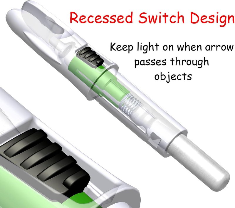 Lighted Nocks for Arrows - 6PCS with ON/OFF Switch | Fits 165G, 204X, 233H, 244S, 246GT