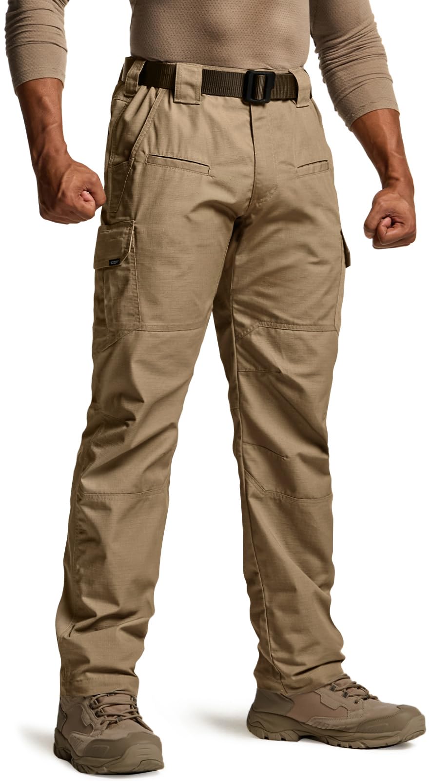 CQR Men's Tactical Pants, Water Resistant Ripstop Cargo Pants, Lightweight EDC Work Hiking Pants, Outdoor Apparel, Raider Cougar, 30W x 30L