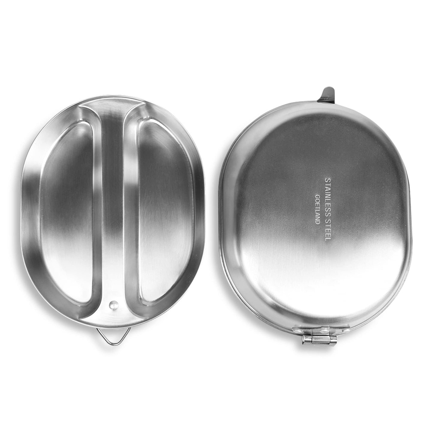 Goetland 304 Stainless Steel US Military Mess Kit Plate Set GI Type Outdoor Camping Hiking Picnic BBQ Beach