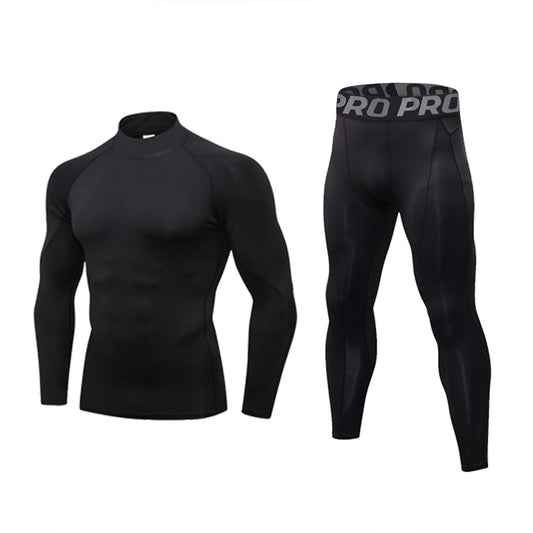 Thermal Underwear for Men Winter Gear Base Layer Set Sport Fitness Long Johns Mock Neck Top and Bottom