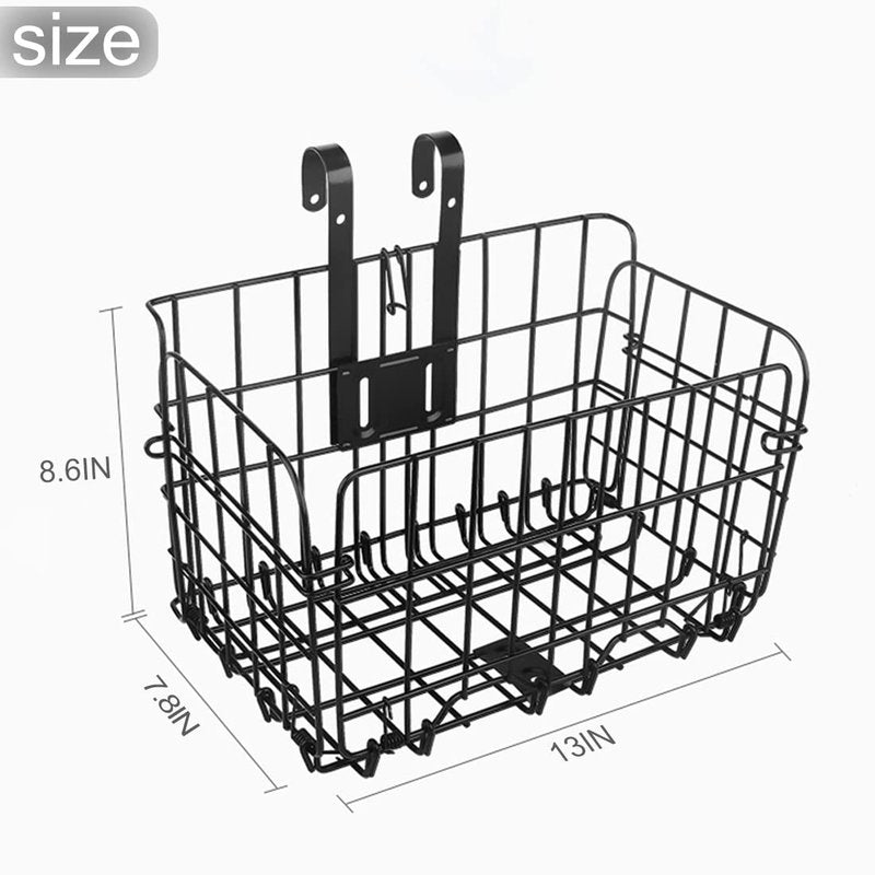 Hamiledyi Folding Bike Basket,Lift-Off Front Bike Basket with Handles Easy Installation Rear Cargo Rack - Rust Proof Bicycle Bag for Mountain Bike Accessories