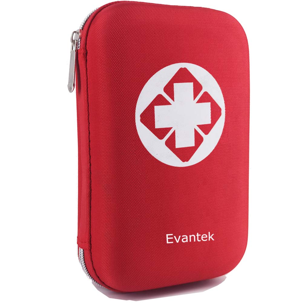 Evantek First Aid Kit Medical Med - 155 Pcs Kit Waterproof Emergency Kit for Camping Hiking Home Outdoor Truck Vehicle Car Fishing Travel Biking (RED) 1