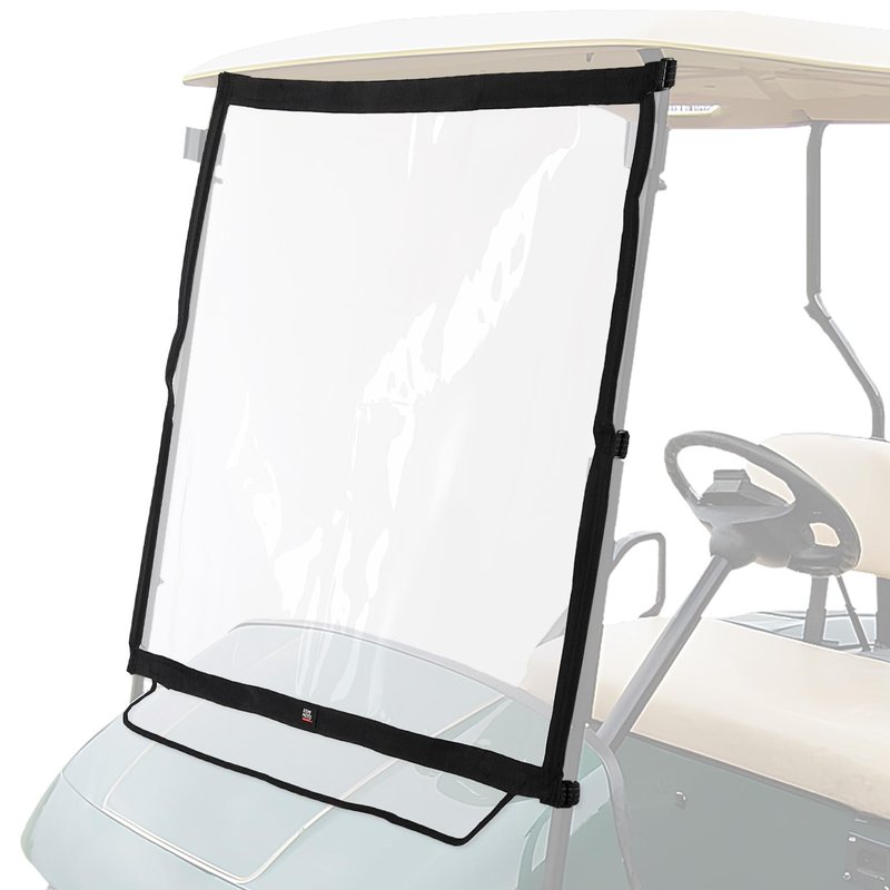 KEMIMOTO Foldable Golf Cart Windshield Compatible with EZGO TXT 1994-2013, Portable Lightweight PVC Windshield, Black