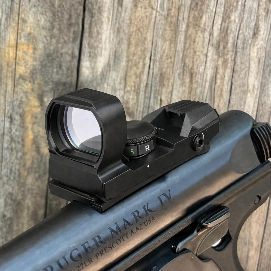 GOTICAL Red and Green Reflex Sight with 4 Reticles, 3/8" Dovetail Mount for Airgun Airsoft and .22 Rifle