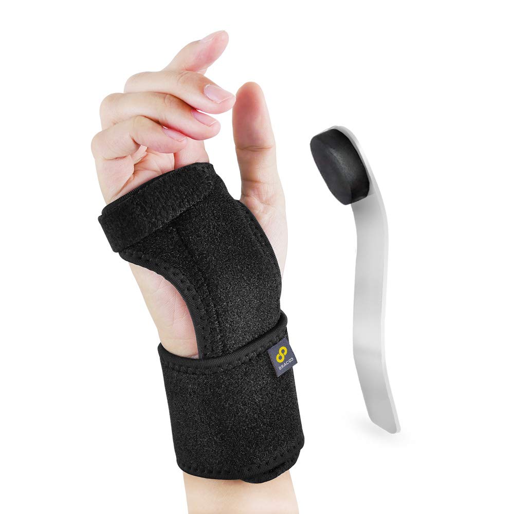 Bracoo Wrist Splint, Breathable Hand Stabilizer Brace for Carpel Tunnel Syndrome, Tendonitis, and Acute Sprains, Supports All Wrist Sizes, Black, WP30, 1 Count