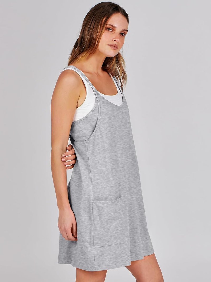 Women's Athletic Dress - Summer Tennis Workout Mini Romper with Built-In Shorts | Travel & Vacation Ready
