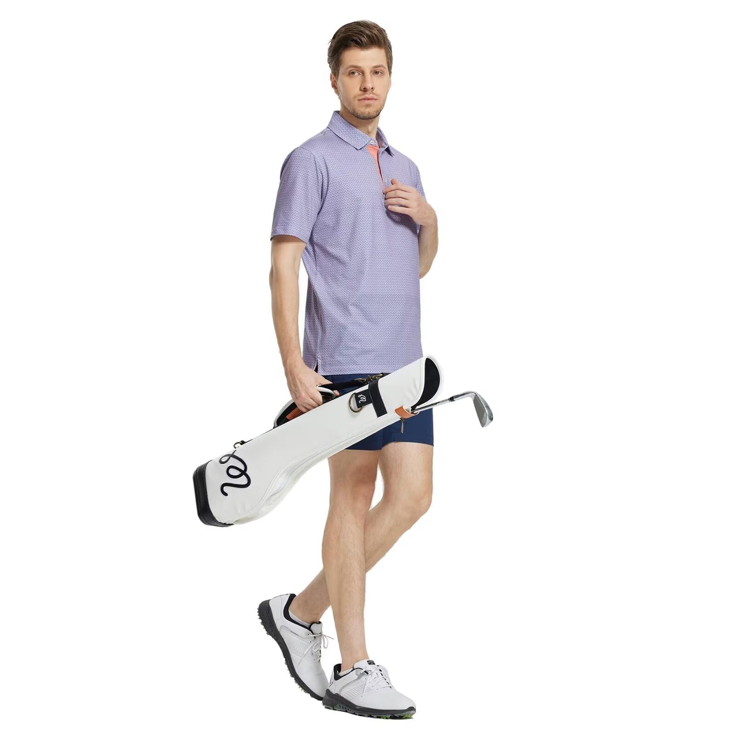 M MAELREG Golf Shirts for Men Dry Fit Print Patterns Performance Moisture Wicking Mens Polo Shirts Short Sleeve