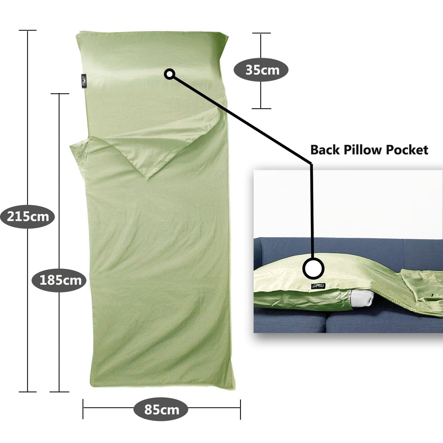 Frelaxy Sleeping Bag Liner, XL Travel Sheet & Camping Sheet for Backpacking, Hotel, Hostels & Traveling, Comfy & Easy Care, 4 Seasons Warm Cold Weather