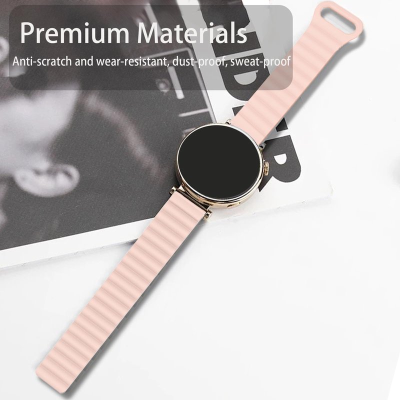 Lamshaw Compatible with NotePin AI Voice Recorder bands, Silicone Sport Loop Bracelet Wristband Strap Compatible with NotePin AI Voice Recorder (Pink)
