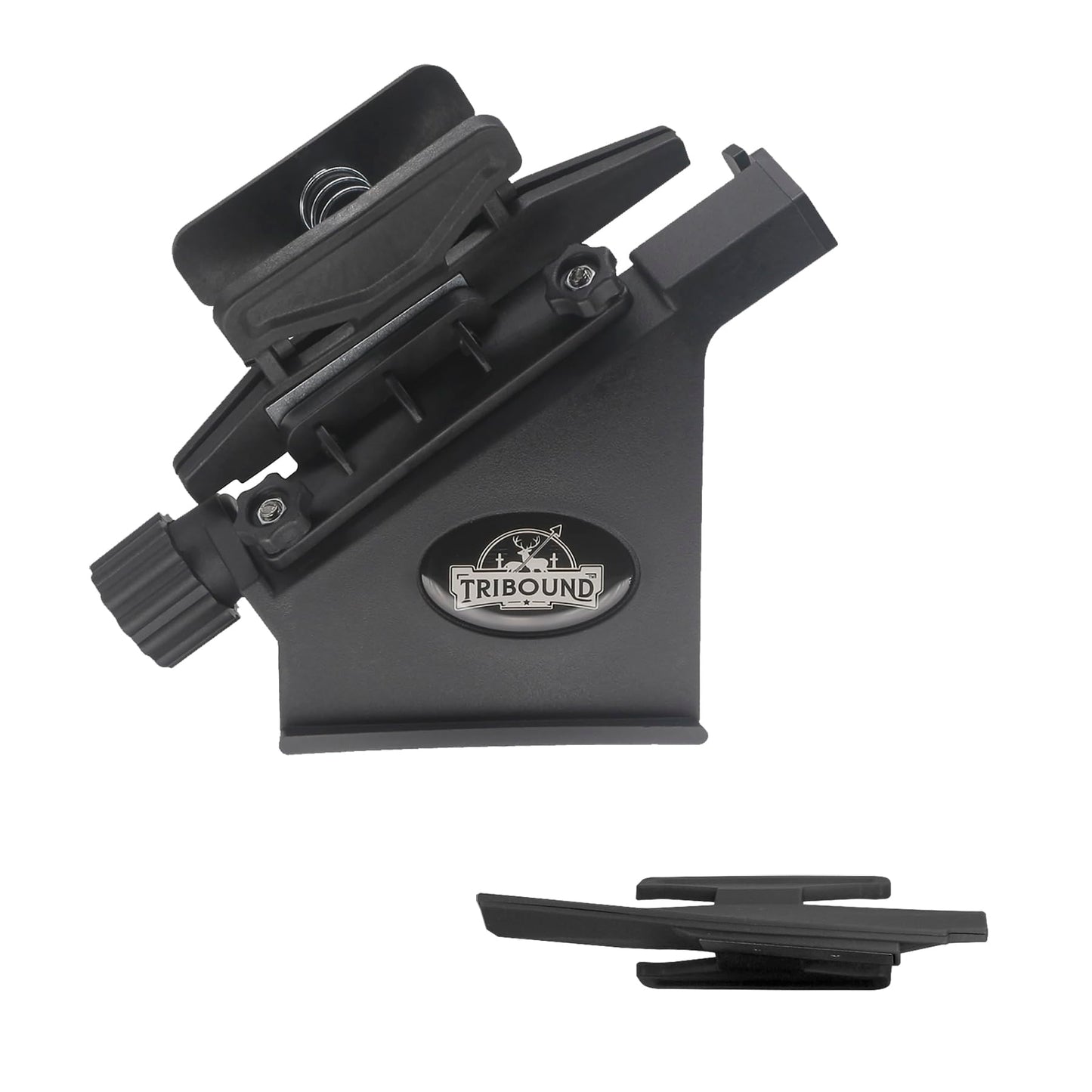TRIBOUND Archery Fletching Jig with Straight and Right Helix Clamps, Arrow Feather Sticker Kit for DIY Repair (Black)
