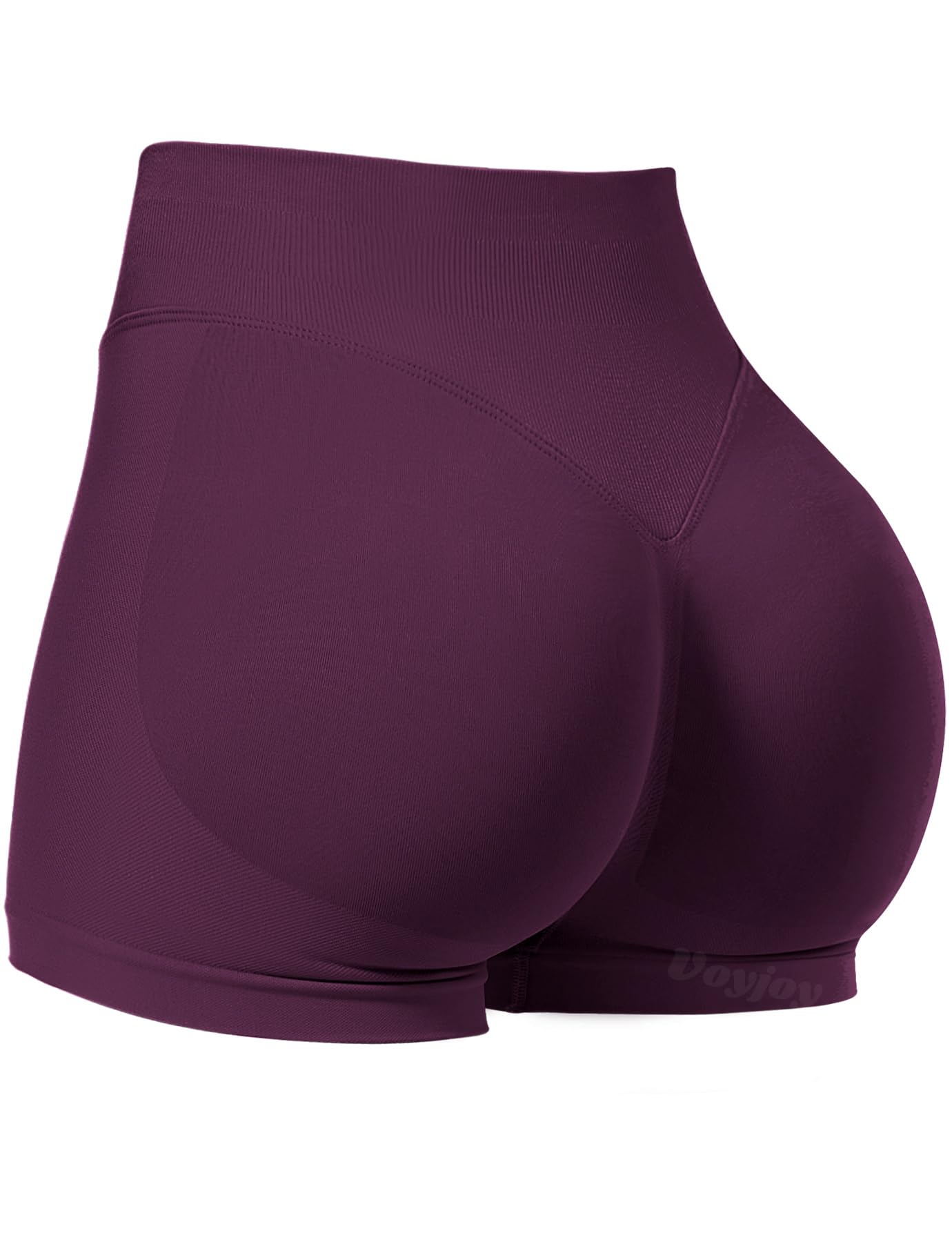 VOYJOY Women Workout Impact Shorts 2.5"/ 3.6"/ 4.5"/ 6" Scrunch Butt Lifting Gym Seamless Booty Biker Shorts Black Cherry