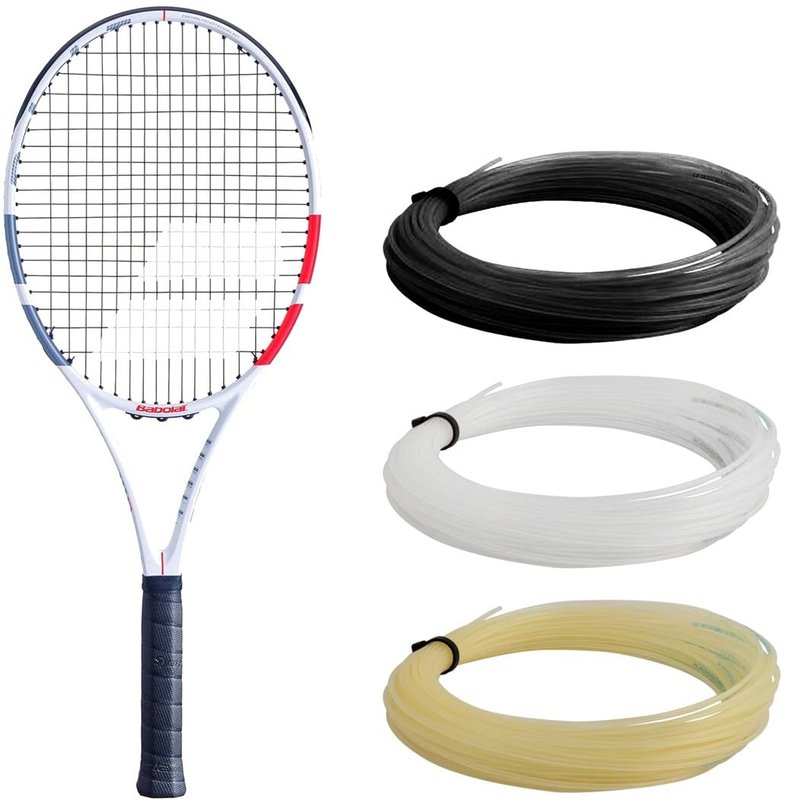 Babolat Evo Strike Tennis Racquet (4 1/8" Grip) - Strung with 16g White Syn Gut at Mid-Range Tension