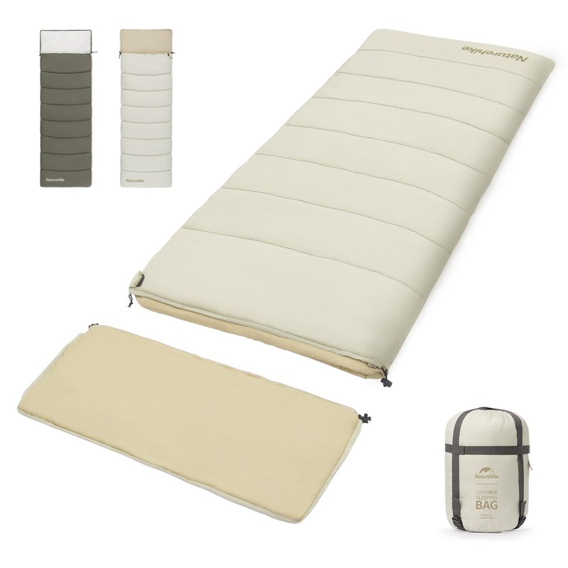 Naturehike 36-54℉ Camping Sleeping Bag for Adults, Spliceable Double Sleeping Bag 3 Seasons, Lightweight Waterproof Sleep Bags for Cold&Warm Weather (White)