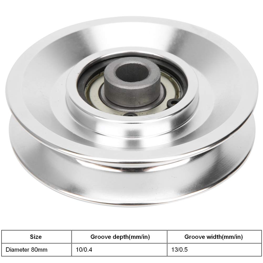 Alomejor Fitness Pulley 70 80mm Universal Bearing Pulley Wheel for Gym Fitness Equipment Cable Machine Wearproof Spare Part(80mm)