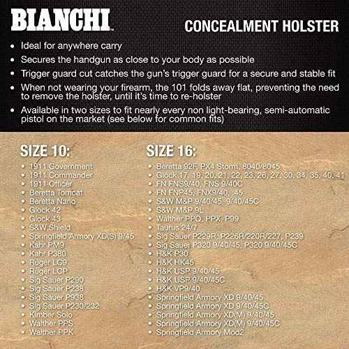 Bianchi Model 101, Foldaway Belt Slide Gun Holsters - Size 10 & 16 - Double Pack