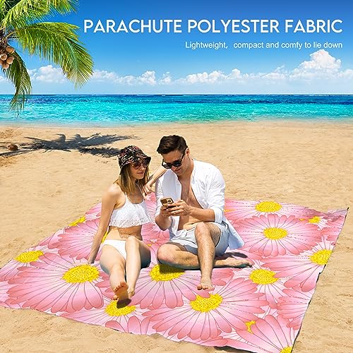 BYDOLL Beach Blanket 78''×81''1-5 Adults Oversized Lightweight Waterproof Sandproof Beach Blanket Large Picnic Mat Beach Blanket for Beach Travel Camping Hiking Picnic